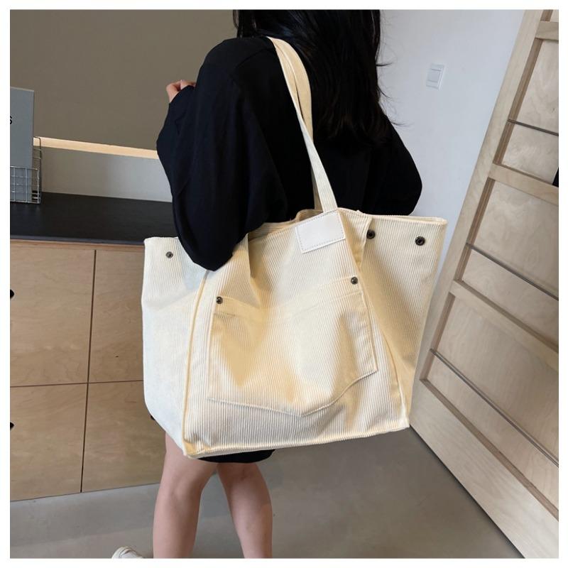 Women Fashion Large Capacity Canvas Tote Shoulder Bag For Daily Commute And School