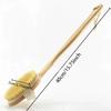 Household wooden long handled bristle brush, back scrubbing product, skin exfoliating detachable handheld soft bristle brush