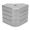 Boat Corner Caps Pontoon Aluminum Deck Corner Casting for 90 Degrees  Rounded Corner Height: 3 1 8in To 3 3 16in Top: 3