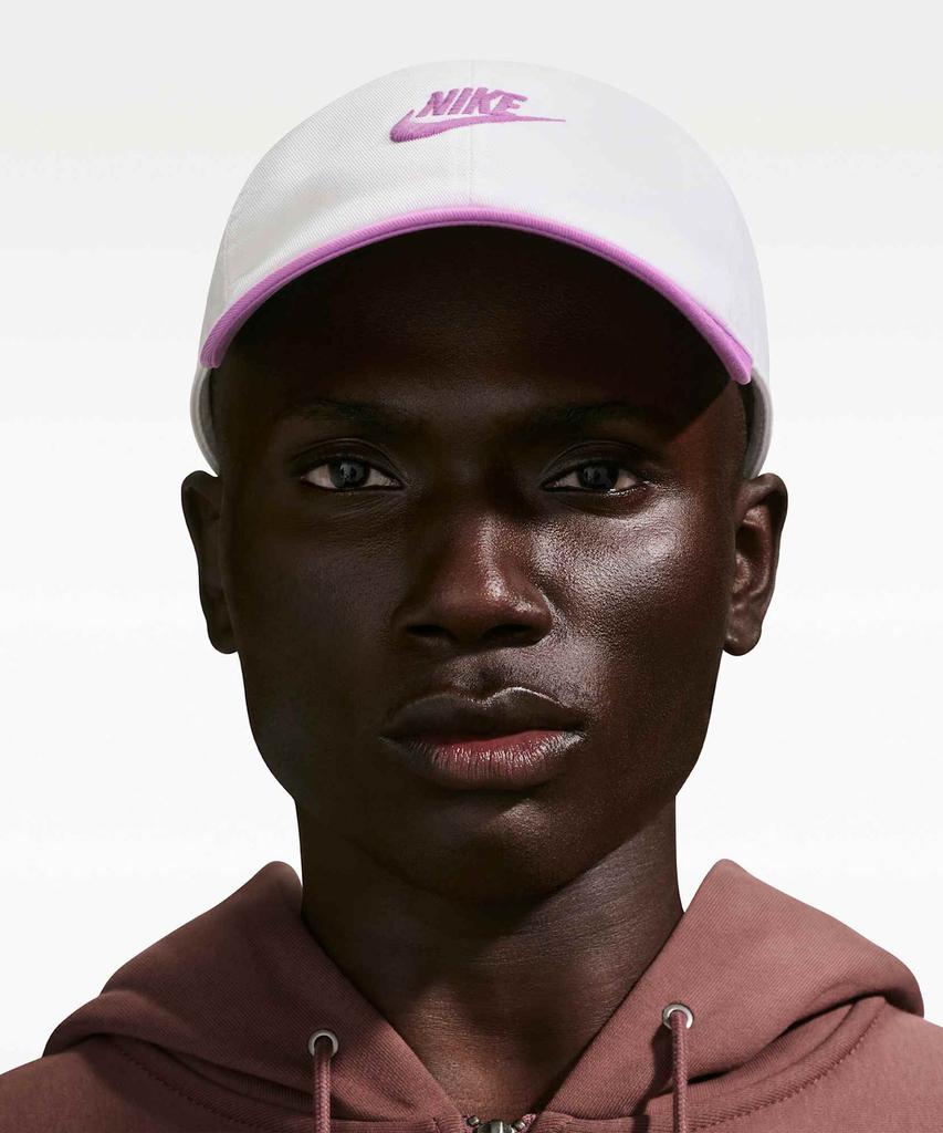 Nike Club Unstructured Futura Wash Cap - White:Light Magenta / Fb5368-103