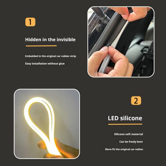 Dynamic Flowing Car Trunk Light Strip Universal Fit Easy To Install Interior Illumination Automatic Sensor Tail Box LED Light Strip