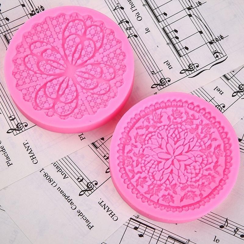 Creative Lace Vine Silicone Mold Flower Round Lace Cupcake Silicone Fondant Mould Cake Decor Baking Icing Mold