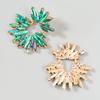 Pinkdudu Multi-Color & Green Rhinestone Earrings Ultra Sparkle Statement Studs PD1064