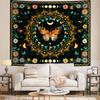 Boho Mandala Butterfly Floral Tapestry for Bedroom, Hippie Moon Ceiling Colorful Plant Flower Tapestries Aesthetic, Bohemia