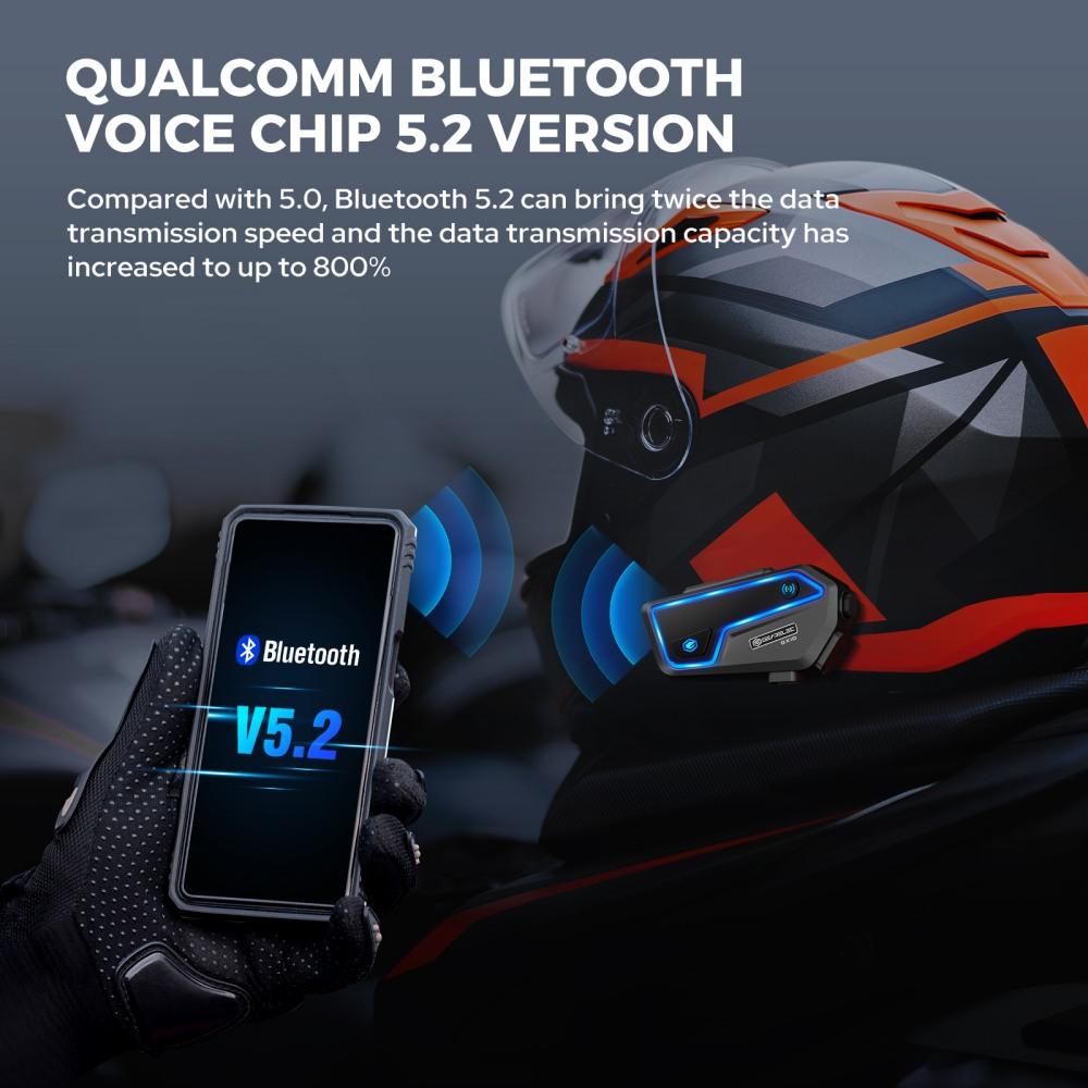 System interkomu do kasku motocyklowego 10 motocyklistów IP67 Wodoodporny bezprzewodowy zestaw słuchawkowy BT Interphone z radiem FM Muzyka do udostępniania