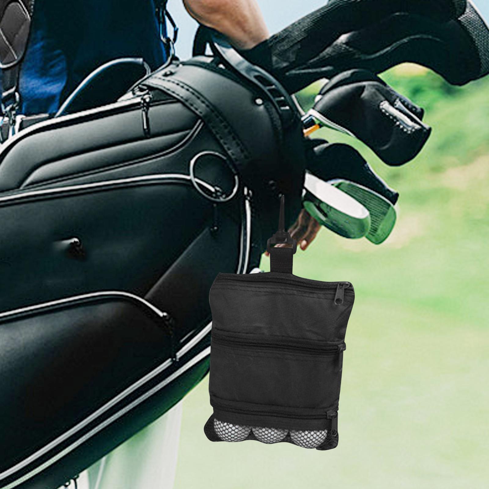 Golf Tee Holder Professional Multipurpose 3 Zippered Pockets чёрный