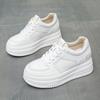 Muffin Platform White Shoes Women's 2025 Spring New Small Height Increase Soft Sole Versatile Bread Shoes Sports Board Shoes