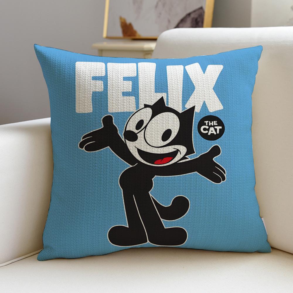 Classic FFelix the CatS Cushion Cover Breathable and skinfriendly linen pillowcase square removable and washable cushion