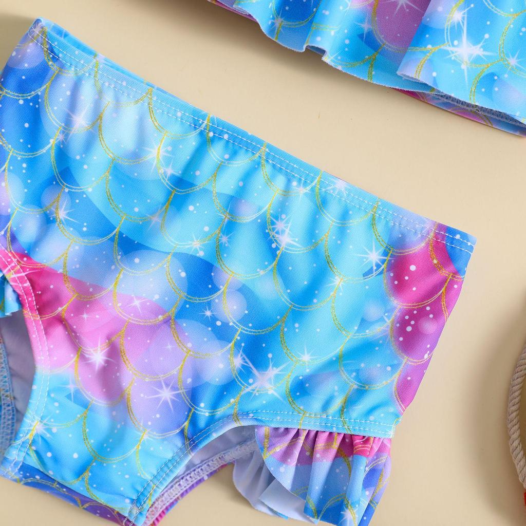 Dívčí bikiny s potiskem rybích šupin