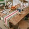 Yun Cotton-Linen Patchwork Table Runner with Two-Color Tassels - Natural Material, American Country Festival Style