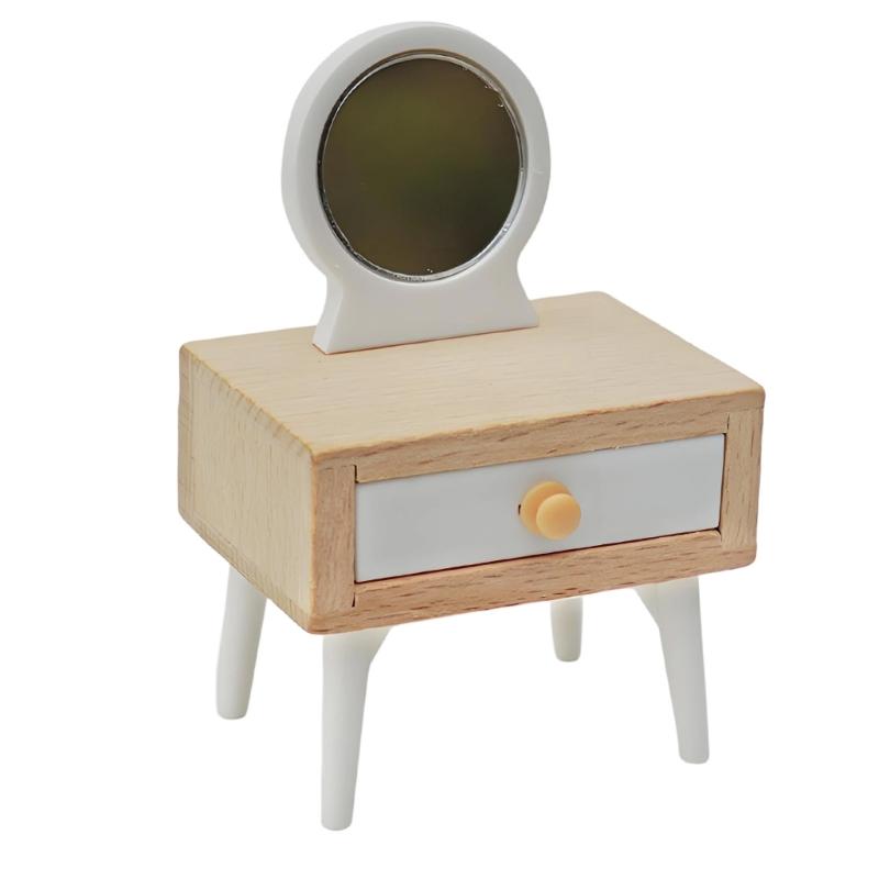 1:12 Scale Miniature Wooden Doll House Bedroom Furniture Model Figurine For Realistic Scene Setting Display Decoration