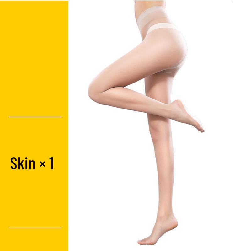 Ultra-Thin Black Seamless T-Crotch Pantyhose - Women's Summer Knee-High Stockings, Anti-Ladder Sheer and Invisible.