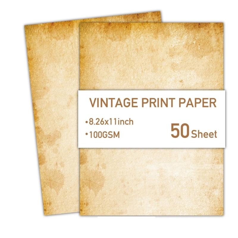 

50 листов A4 Двусторонняя печатная писчая бумага Ретро писчая бумага Бумага для письма Бумага для печати для приглашений Поделки