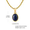 Trendy Natural Oval Necklace for Men Boys,Waterproof Small Natural Stone Geometric Pendant,Energy Magnetic Field Jewelry Gift