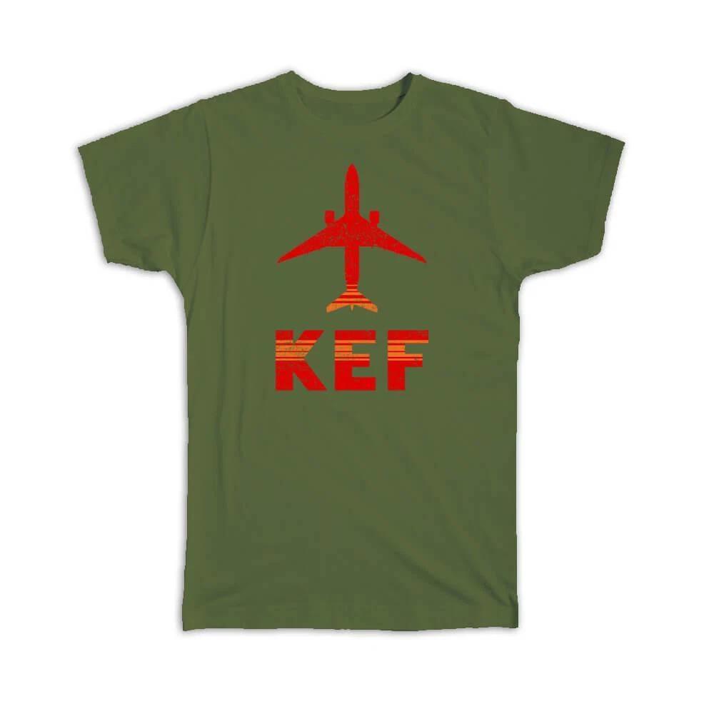 Gift T-Shirt : Iceland Keflavik Airport Reykjavik KEF Travel Airline Pilot 2XL