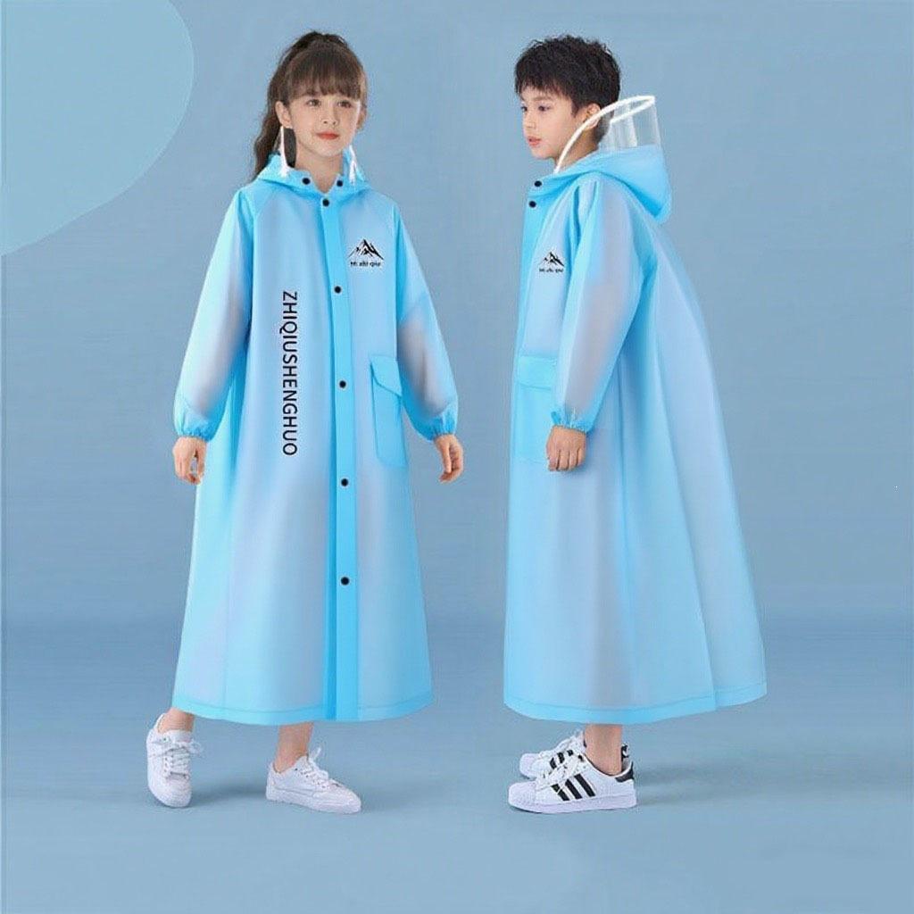 Stormproof Children's Full-Body Raincoat with Backpack Compartment - Portable Cycling Poncho for Boys and Girls