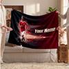 Cristiano Ronaldo Personalized Fleece Blanket With Football Logo, Custom Name Text Soft Warm Home Throw Blanket