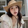 American Retro Western Cowboy Hat Women's Summer Sunshade Sun Protection Mountaineering Straw Straw Hat Seaside Vacation Wind Beach Hat