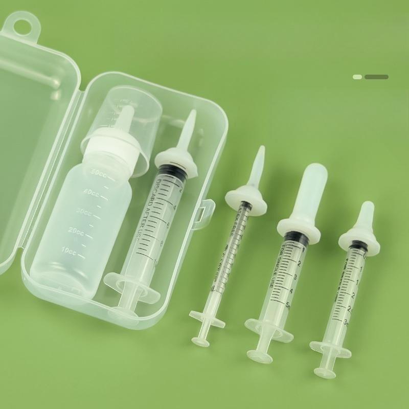 Pet Feeding Kit with Storage Box Syringes Nursing Bottle Milk Medicine Feeder for Newborn Puppy Kitten