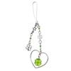 Butterfly Phone Chain Ornament Four Leaf Clovers Beaded Cellphone Pendant Phone Lanyard Bag Charm for Fashion Individual