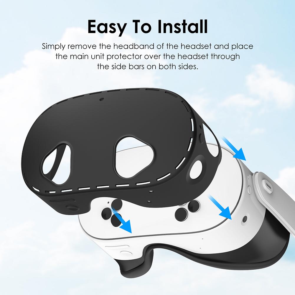 Silicone Cover Anti-Scratch Protective Case VR Shell Cover Front Headset Protector Cover for Meta Quest 3S VR Glasses Headset