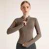 Hohe Elastische Stehkragen Schlanke Fitness Kleidung Schlanke Yoga Top Sport Mantel Yoga Kleidung