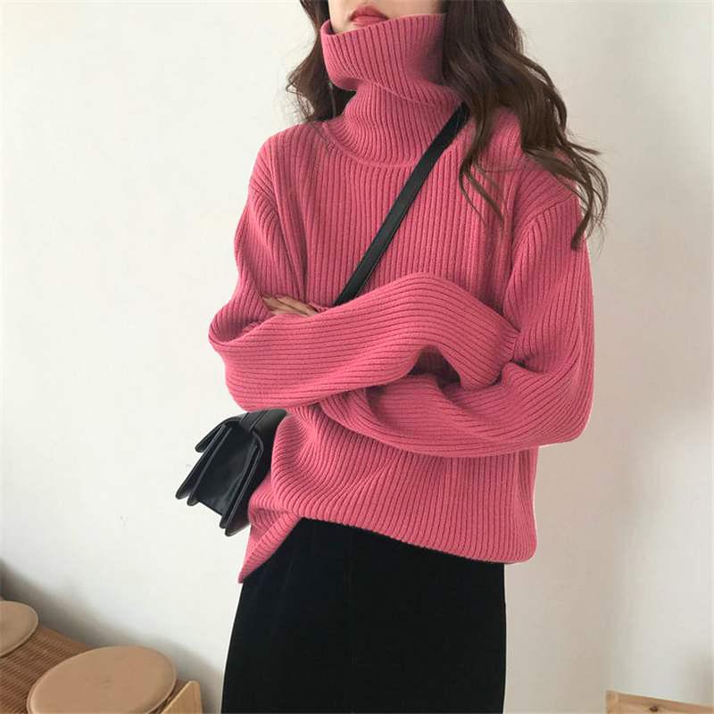 The Thick and Laid-back High-neck Sweater for Autumn and Winter Is Loose, Stylish and Bold. It Doesn't Pill