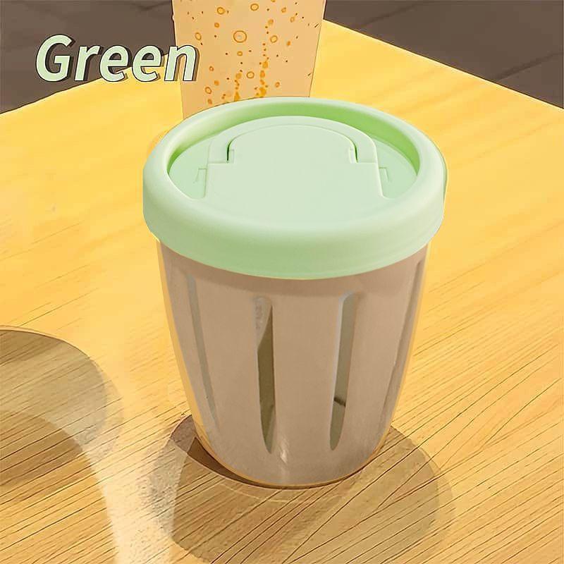 Salad Cup with Fork Cylindrical Plastic Fruit Container Multifunctional with Drainage Portable for Lunch and Snacks