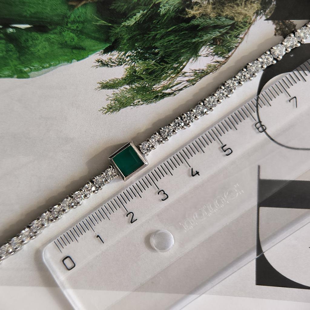 Серебряный браслет с натуральным агатом 9.408ct, вес изделия 11,99 гр (2205661)