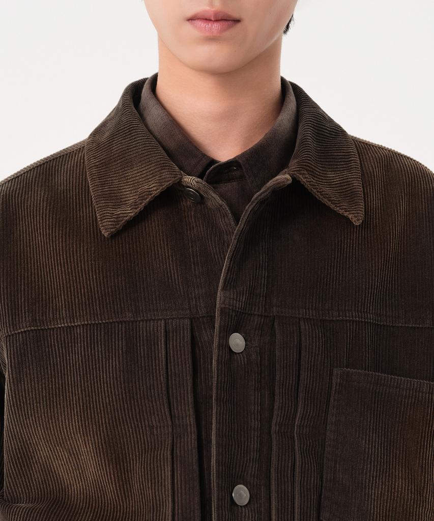 Musinsa Standard Faded 8W Corduroy Trucker Jacket [Dark Brown]
