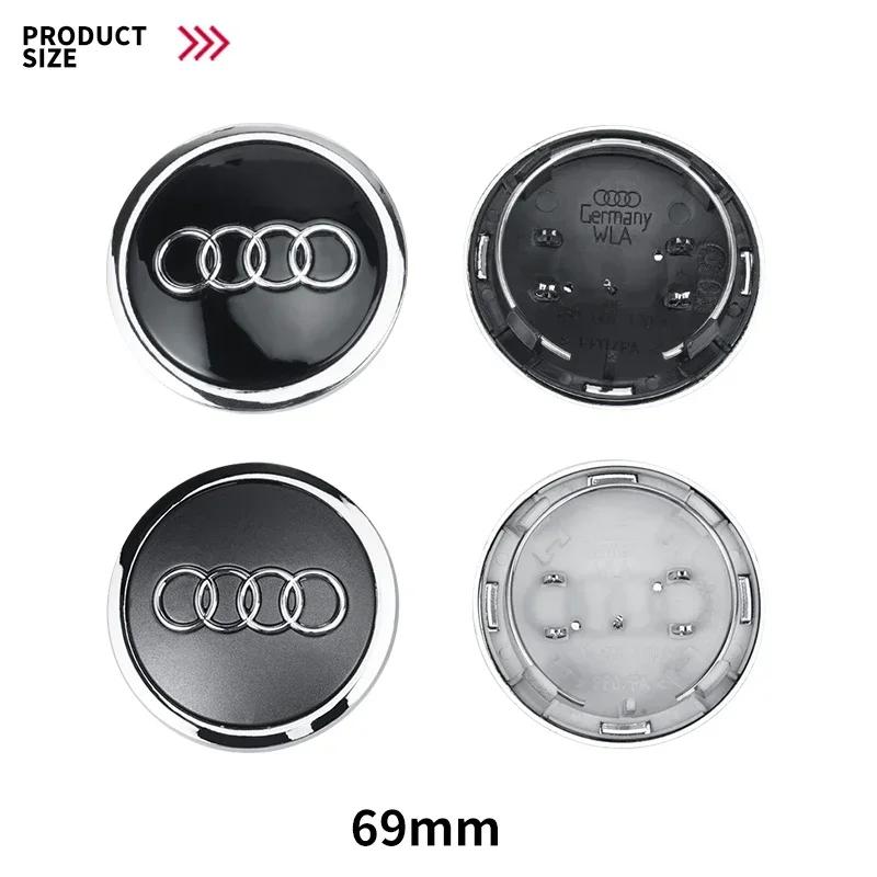 4pcs 69mm Car Styling Wheel Center Cap Hub Covers Badge For Audi A3 A4 A5 A6 A7 A8 S4 S6 A4L A6L Auto Exterior Accessories