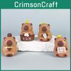 Cute Cartoon Bath Capybara Mini Model Ornament Set For Trendy Plush Toy Collectors