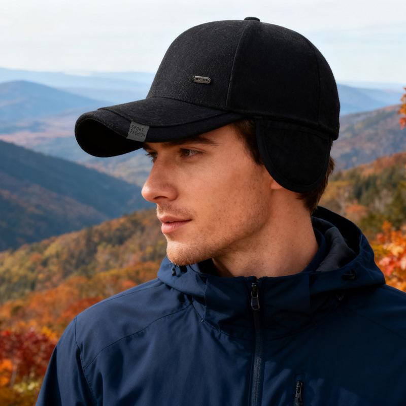Winter Middle-Aged and Elderly Men's Cap Outdoor Thick Cap Velvet Warm Baseball Cap Ear Protection Cotton Cap
