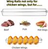 8 PCS Chicken Wing Grill Rails + Red Silicone Brush – Stainless Steel Clamping Set for Even Cooking, Outdoor Barbecue & Picnic