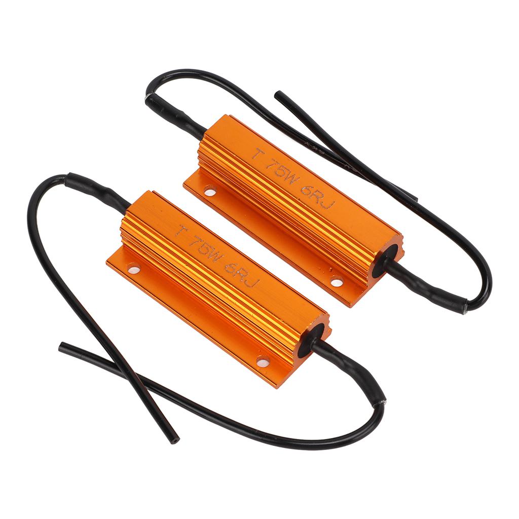 2 Pcs Load Resistor 75W 6 Ohm  Portable LED Light Load Resistor for Decoding Resistance and Load