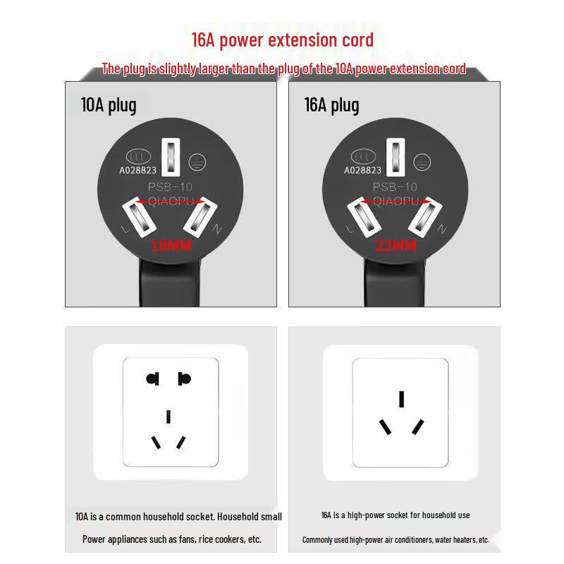 FUWEISHENG Outdoor 3-Prong Power Extension Cord
