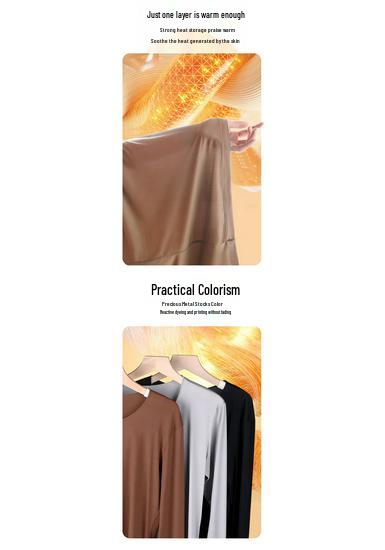 Men's Plus Size Lightweight Elastic Seamless Base Layer - Warm, Slimming Round Neck Top & Pants for Autumn/Winter