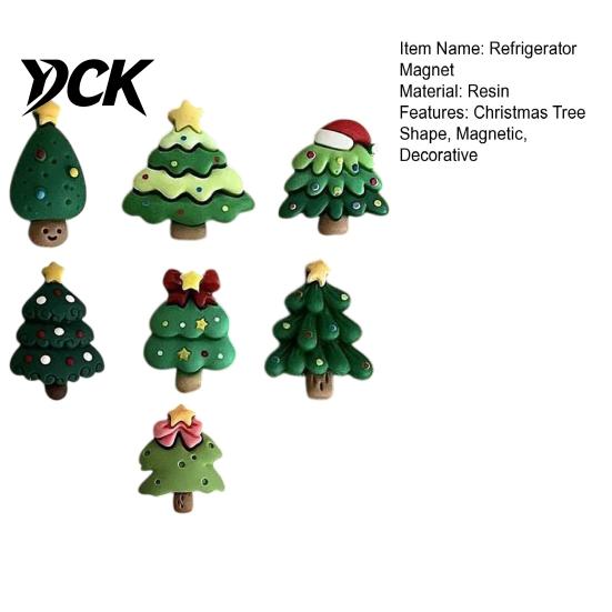 Holiday Fridge Decorations 7Pcs/Set Mini Christmas Tree Refrigerator Magnet, Xmas Shape Magnets Decorative Magnet for Whiteboard Locker Door