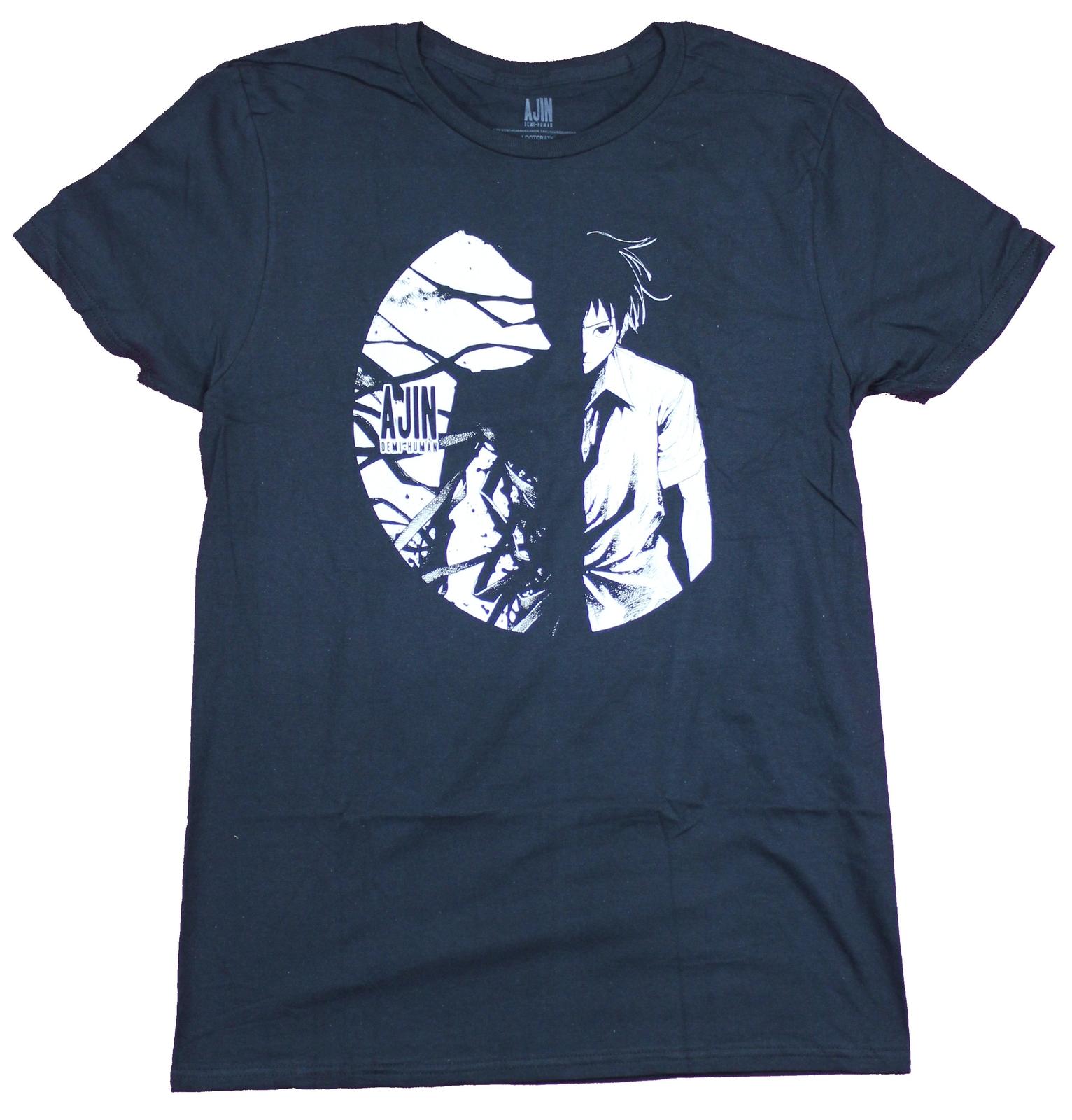 Ajin Demi-Human Mens T-Shirt- Moon lit Black & Whit Ajin Image M
