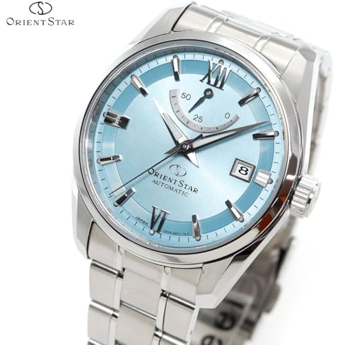 Orient Star RK-AU0109L Men's Automatic Watch with Contemporary Date, Mechanical Movement, Made in Japan, 2-Year Manufacturer's Warranty, Ice Blue