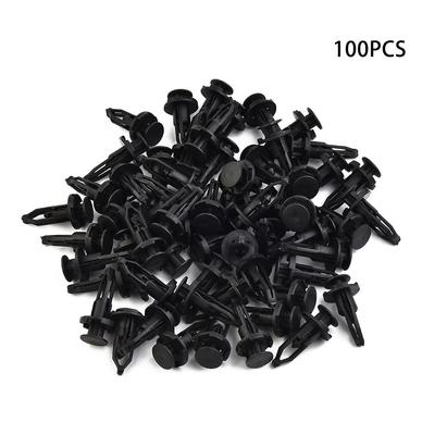 Automotive Practical Useful Fastener Clips Fender Rivets Fixed Plastic Push Pins Push-type 100pcs Black Bumper