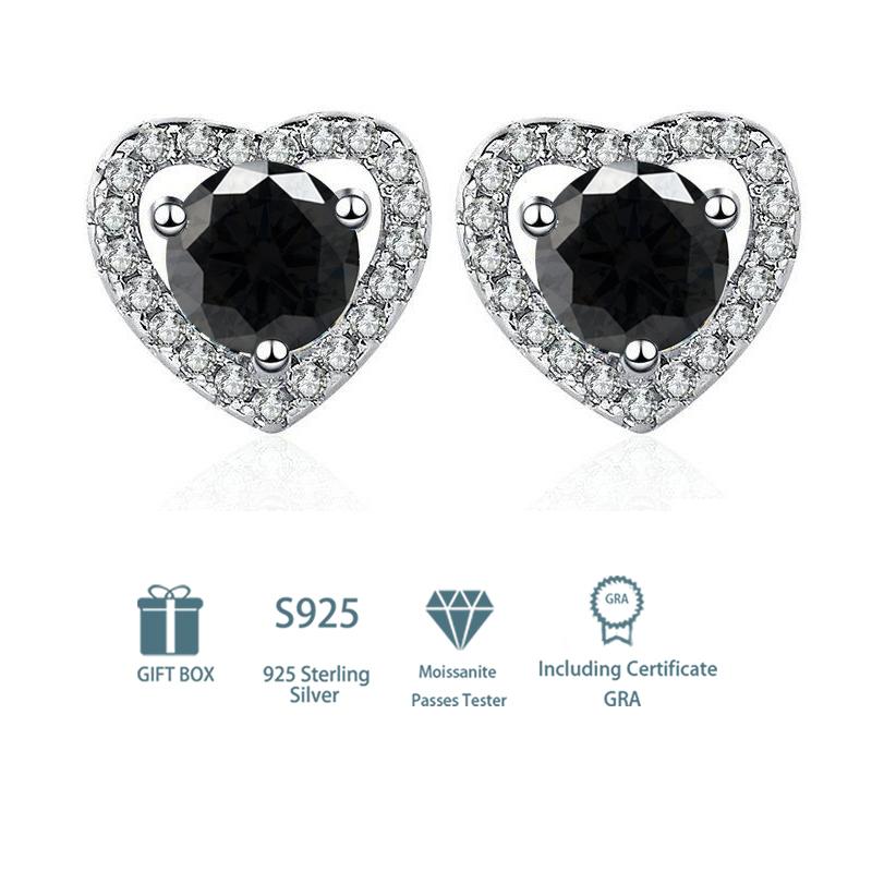 

Танциз стерлингового серебра 925 пробы муассанит серьги серьги-капли для женщин подарки на свадьбу 0.5CT and 0.5CT чёрный