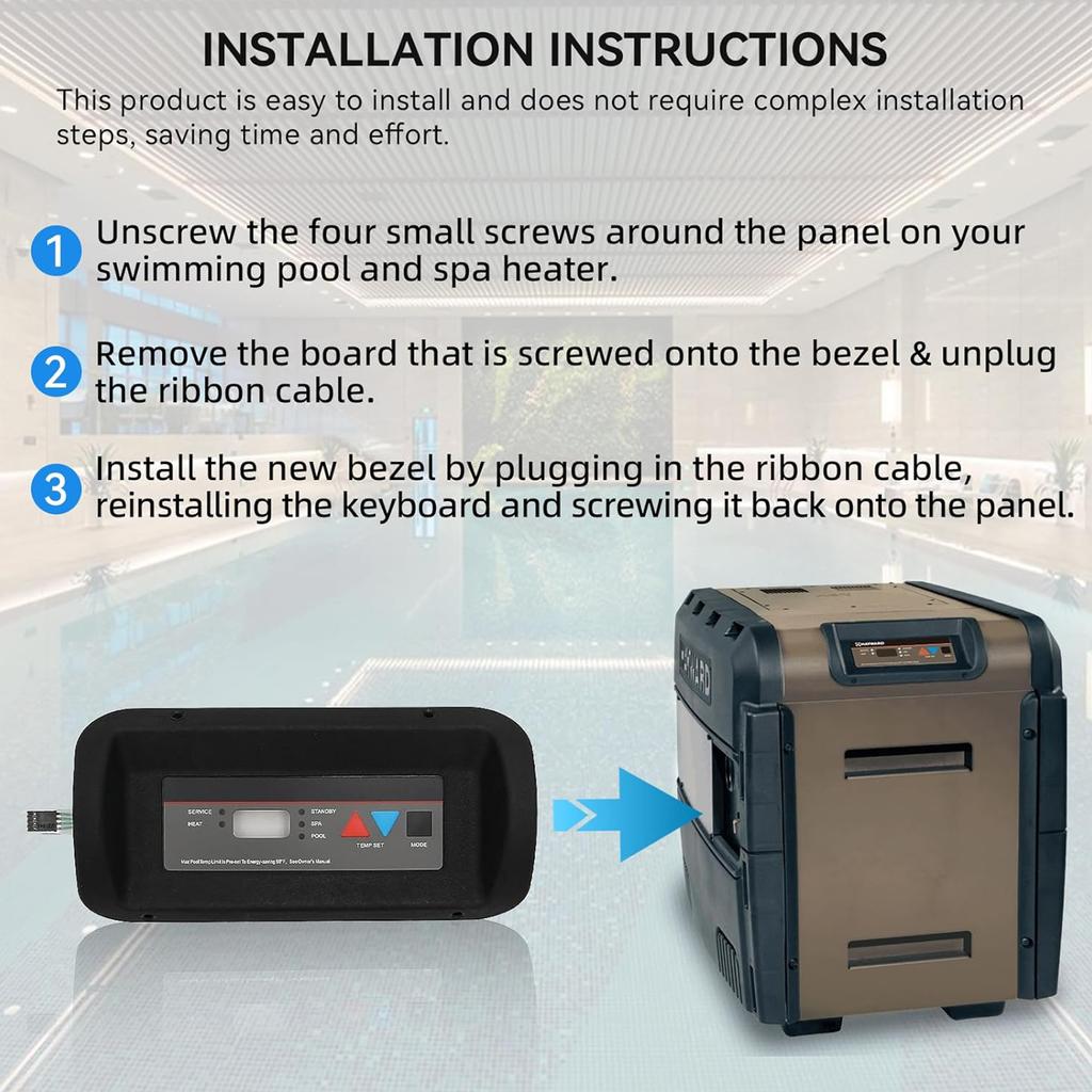 Bezel and Keypad Assembly Kit Pool Heater Replacement Control Panel Pool Heater Replacement Part Perfect for Pool Heater