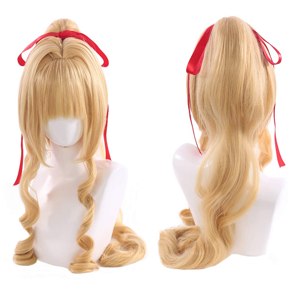 cosplay floral leaf with long curly perfect for events 2 bonus items Heat-resistant wig, color, bun, hair, +