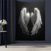 Surreal Black White Angel Wings Tapestry Bohemian Mandala Hippie Wall Hanging for Bedroom Living Room Aesthetic Decor