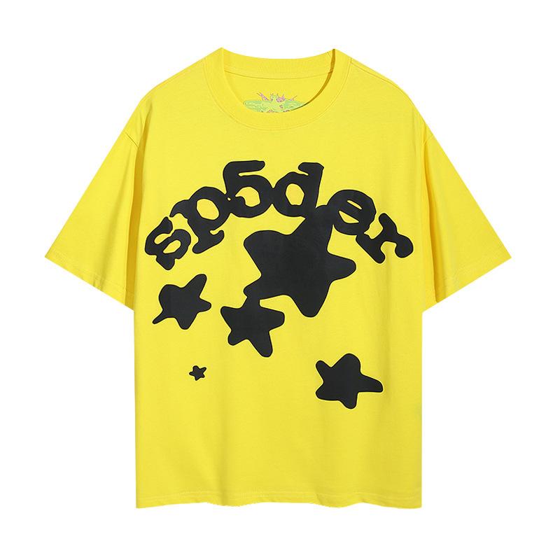 Sp5der hip hop singer Young Thug same foam letter 555555 couple T-shirt Pink short sleeve tee