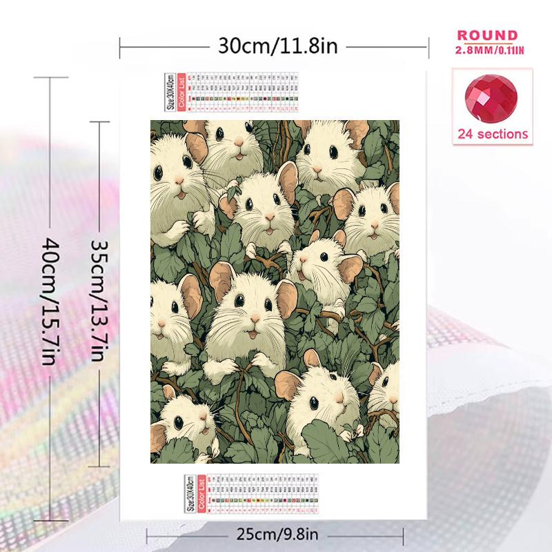 Hedgehog on grassland Pattern  3pcs 100% Round Full Drill 5D DIY Diamond Painting Embroidery Cross Stitch Rhinestone Décor