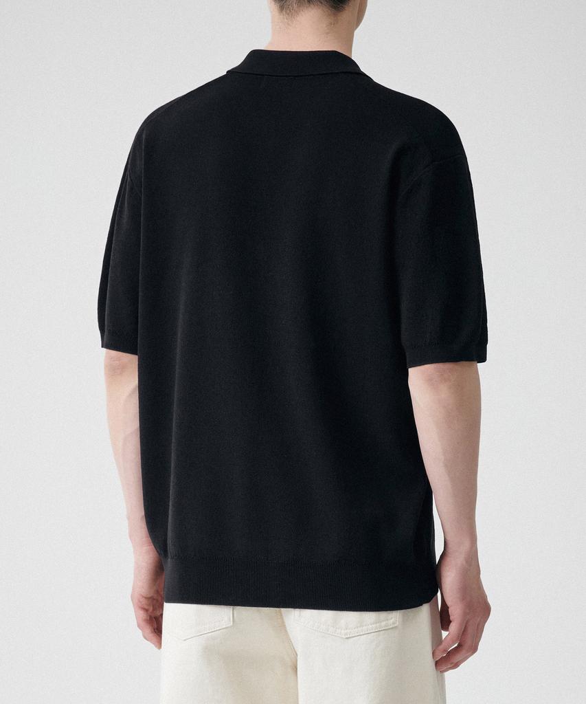 Musinsa Standard Cool Touch Slit Neck Knitted Polo Shirt [Black]