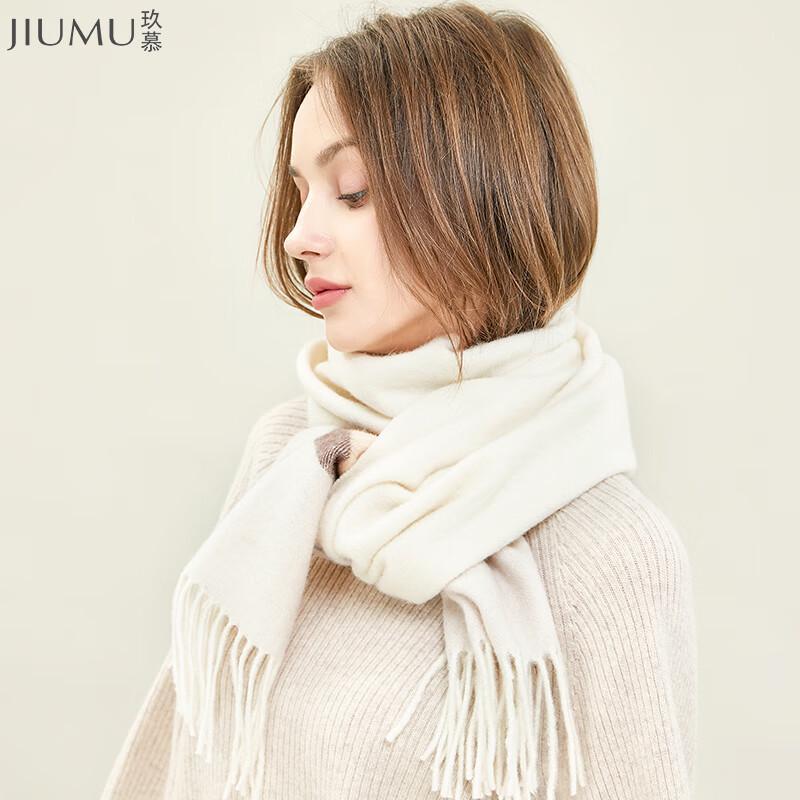 JIUMU Women's Plaid Knitted Warm Scarf