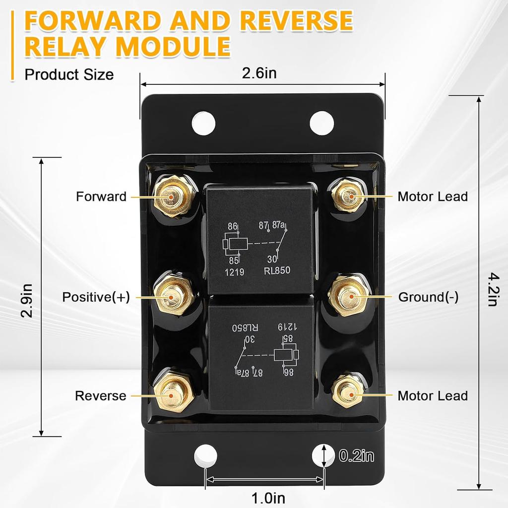Forward and Reverse Relay Module fit for Tarp or Winch Motor Relay and Lift,Replace 5541100 24452 ATP0110